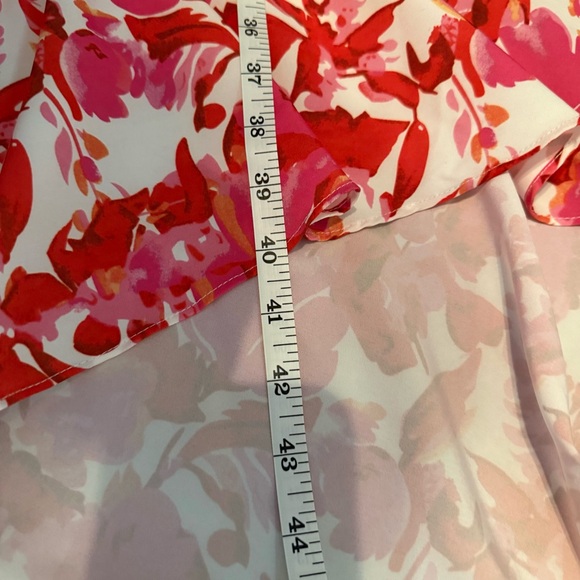 Aupuls Floral pink and white midi flowy dress - Picture 11 of 16